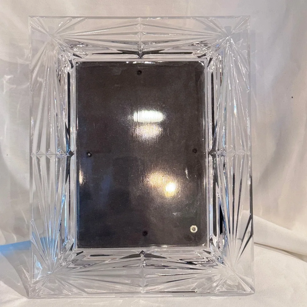 Vintage Lead Crystal Picture Frame Mikasa 5x7 Celebrity Art Deco 90s Regency
